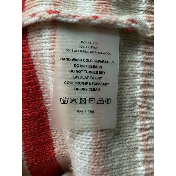 Margaret O'Leary Striped Round Neck 3/4-Sleeve Pullover Sweater Women's M - Picture 8 of 8